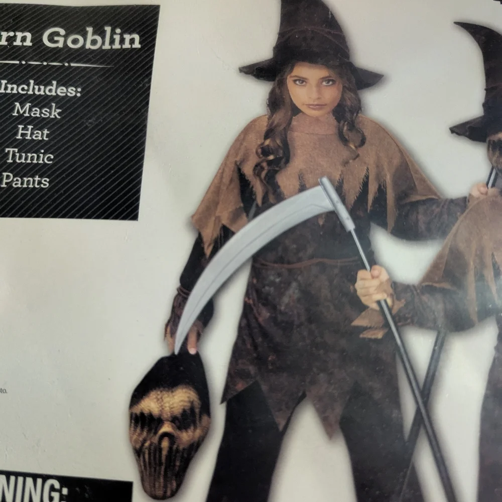 Celebrate Corn Goblin Costume  S 6/7 Brown Halloween